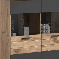 Wohnen Wohnzimmer Highboard mit Glaseinsätzen - Lucios