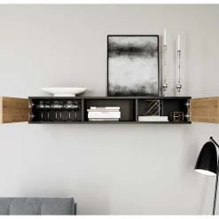 Wohnen Esszimmerschränke*Wohnzimmer Hängeschrank mit zwei Türen & Fach - Cavan