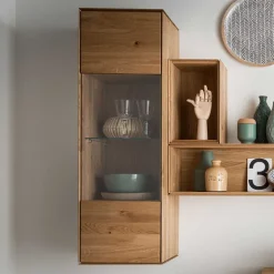 Wohnen Vitrinen|Wohnzimmer-Vitrinen*Wohnzimmer Hängeschrank mit Glas - Sinta