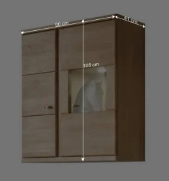 Wohnen Vitrinen|Wohnzimmer-Vitrinen*Wohnzimmer Hängevitrine Smonia aus Wildeiche Bianco