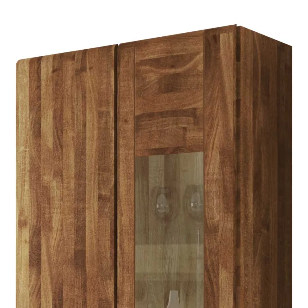 Wohnen Esszimmer-Vitrinen|Vitrinen*Wohnzimmer Hängevitrine Vaskov aus Wildeiche Massivholz