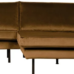 Wohnen Retro Möbel|Sofas*Wohnzimmer L Couch in Honigfarben Samt - Saguan