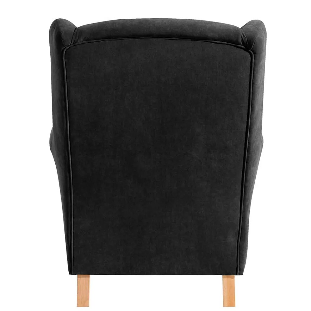 Wohnen Wohnzimmer Ohrensessel in Schwarz - Lirionica