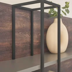 Wohnen Wohnzimmer Regal in Eiche Dunkel und Anthrazit - Mundo