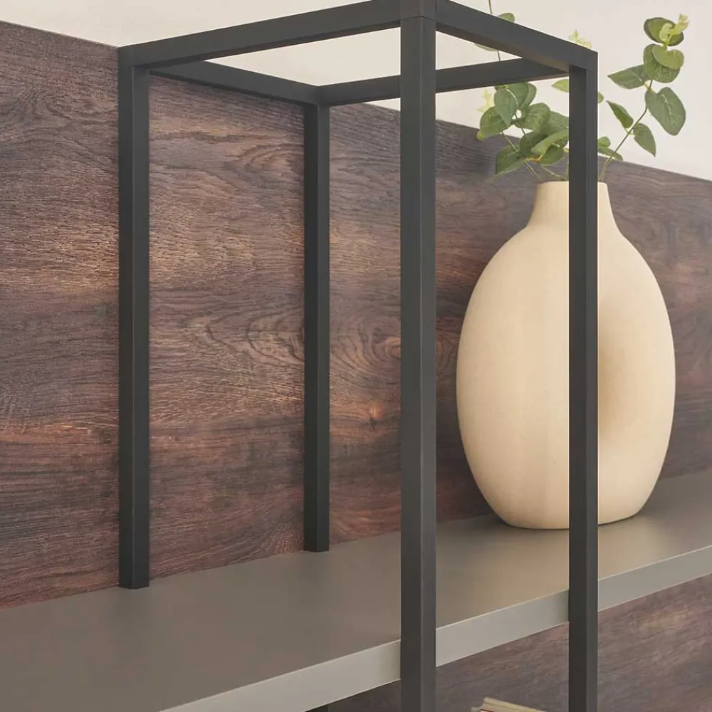 Wohnen Wohnzimmer Regal in Eiche Dunkel und Anthrazit - Mundo