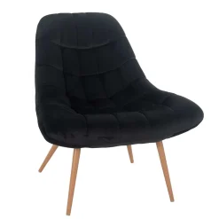 Wohnen Retro Möbel|Sessel*Wohnzimmer Samtstuhl in Schwarz - Nocina