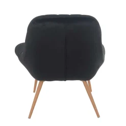 Wohnen Retro Möbel|Sessel*Wohnzimmer Samtstuhl in Schwarz - Nocina