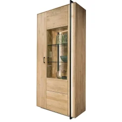 Wohnen Wohnzimmer Schrank aus Asteiche Massivholz & Glas - Clenza