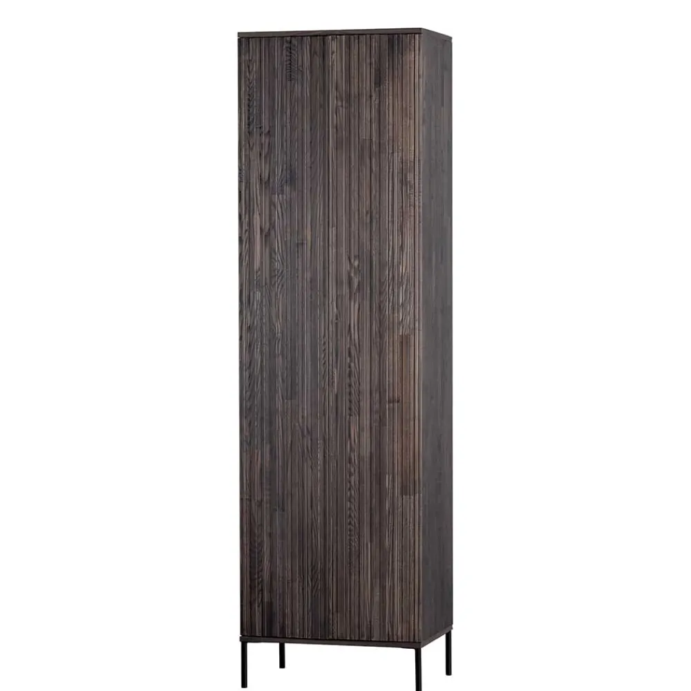 Wohnen Vitrinen|Wohnzimmer-Vitrinen*Wohnzimmer Schrank in Esche Dunkel & Schwarz - Eyes