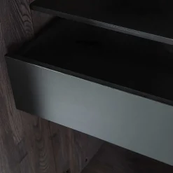 Wohnen Vitrinen|Wohnzimmer-Vitrinen*Wohnzimmer Schrank in Esche Dunkel & Schwarz - Eyes