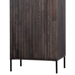 Wohnen Vitrinen|Wohnzimmer-Vitrinen*Wohnzimmer Schrank in Esche Dunkel & Schwarz - Eyes