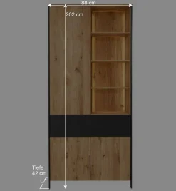 Wohnen Vitrinen|Wohnzimmer-Vitrinen*Wohnzimmer Schrank mit Beleuchtung LED - Viligrana