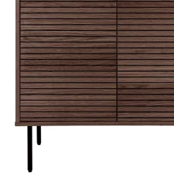 Wohnen Retro Möbel|Wohnzimmerschränke*Wohnzimmer Schrank mit dunklem Furnier in Braun - Wega