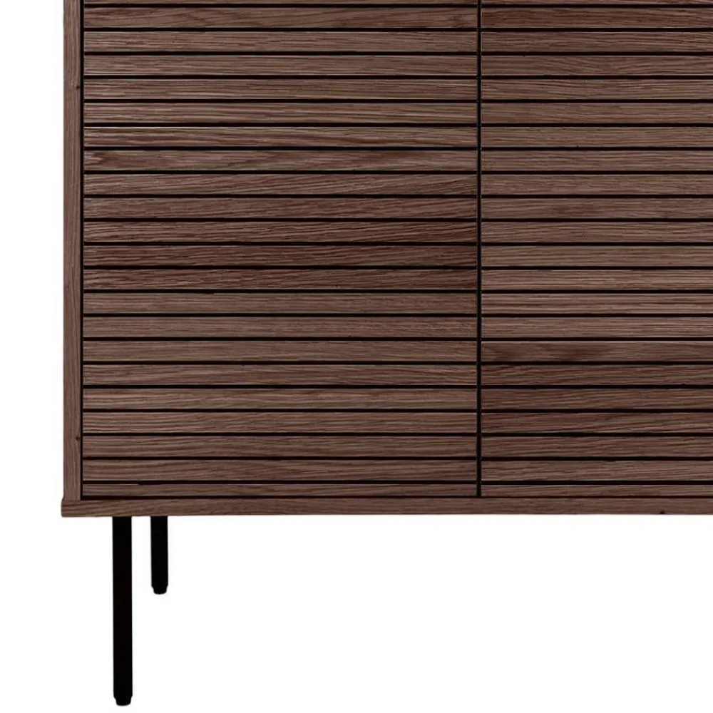 Wohnen Retro Möbel|Wohnzimmerschränke*Wohnzimmer Schrank mit dunklem Furnier in Braun - Wega