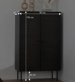 Wohnen Retro Möbel|Wohnzimmerschränke*Wohnzimmer Schrank mit dunklem Furnier in Braun - Wega