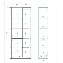 Wohnen Vitrinen|Wohnzimmer-Vitrinen*Wohnzimmer Schrank mit fünf offenen Fächern - Adejano