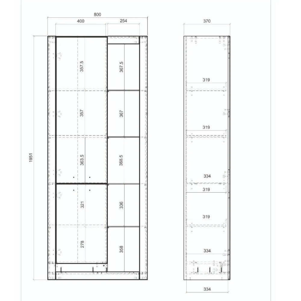 Wohnen Vitrinen|Wohnzimmer-Vitrinen*Wohnzimmer Schrank mit fünf offenen Fächern - Adejano