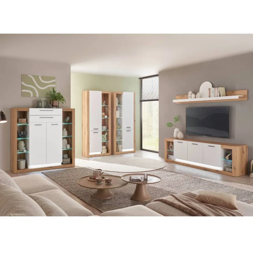 Wohnen Vitrinen|Wohnzimmer-Vitrinen*Wohnzimmer Schrank mit fünf offenen Fächern - Adejano