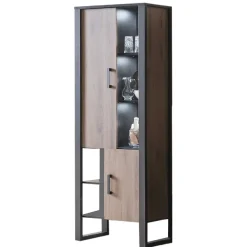 Wohnen Vitrinen|Wohnzimmer-Vitrinen*Wohnzimmer Schrank mit Glas & offenen Fächern - Dudleys