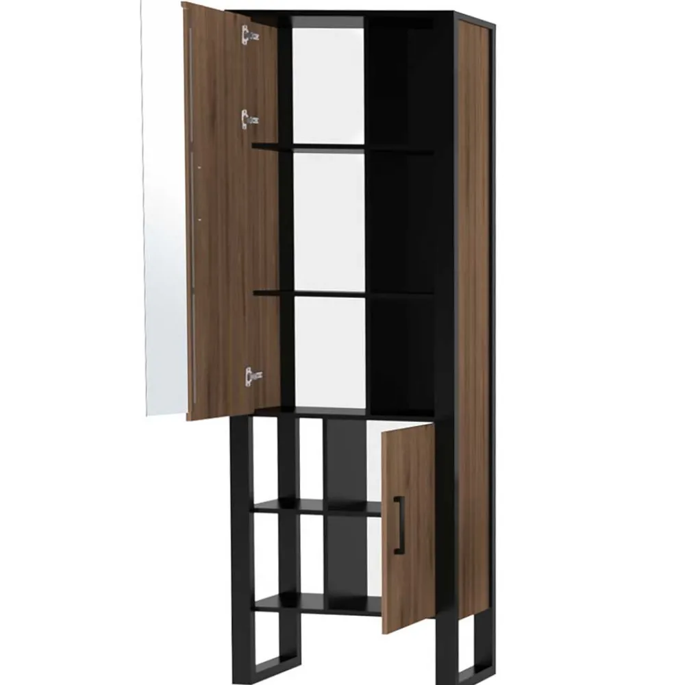 Wohnen Vitrinen|Wohnzimmer-Vitrinen*Wohnzimmer Schrank mit Glas & offenen Fächern - Dudleys