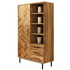 Wohnen Wohnzimmer Schrank mit Tür Fischgrät Optik - Kerfa