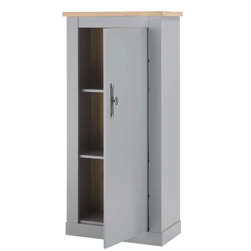 Wohnen Graue Möbel|Wohnzimmerschränke*Wohnzimmer Schränke & Regal in Lichtgrau - Buleta (vierteilig)