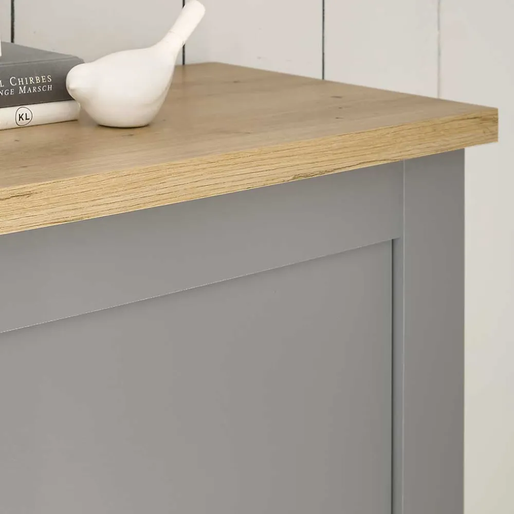 Wohnen Graue Möbel|Wohnzimmerschränke*Wohnzimmer Schränke & Regal in Lichtgrau - Buleta (vierteilig)