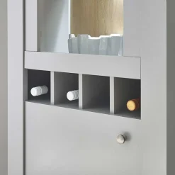 Wohnen Graue Möbel|Wohnzimmerschränke*Wohnzimmer Schränke & Regal in Lichtgrau - Buleta (vierteilig)