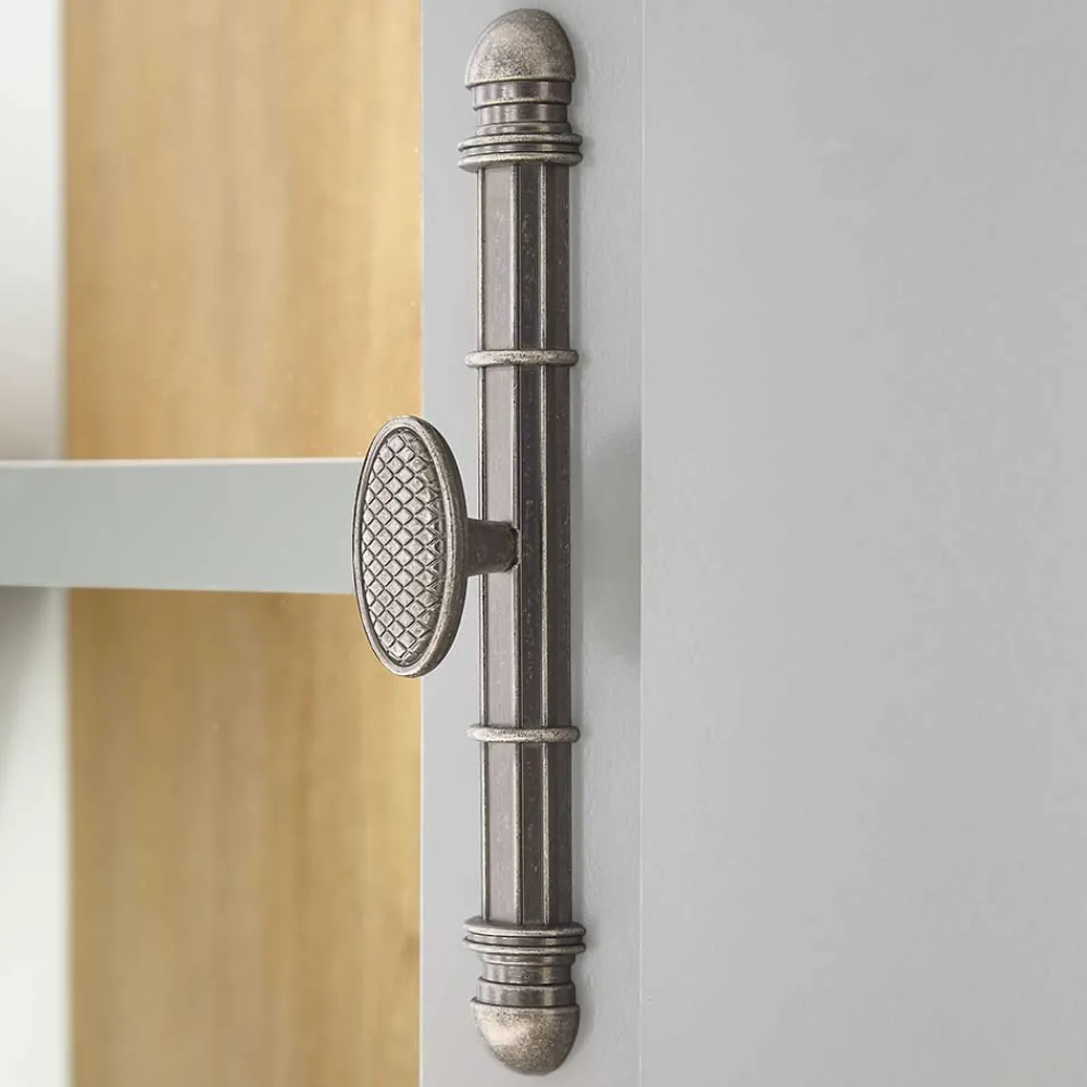 Wohnen Graue Möbel|Wohnzimmerschränke*Wohnzimmer Schränke & Regal in Lichtgrau - Buleta (vierteilig)