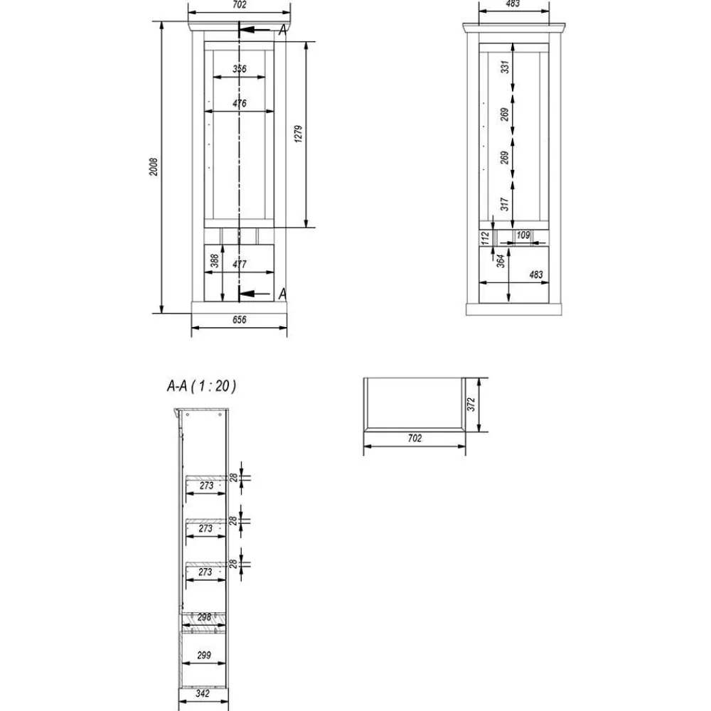 Wohnen Graue Möbel|Wohnzimmerschränke*Wohnzimmer Schränke & Regal in Lichtgrau - Buleta (vierteilig)