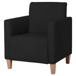 Wohnen Wohnzimmer Sessel aus Kunstleder in Schwarz - Zykla