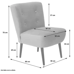 Wohnen Wohnzimmer Sessel in Anthrazit - Rionja