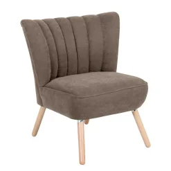 Wohnen Wohnzimmer Sessel in Beigegrau Velours - Vomano