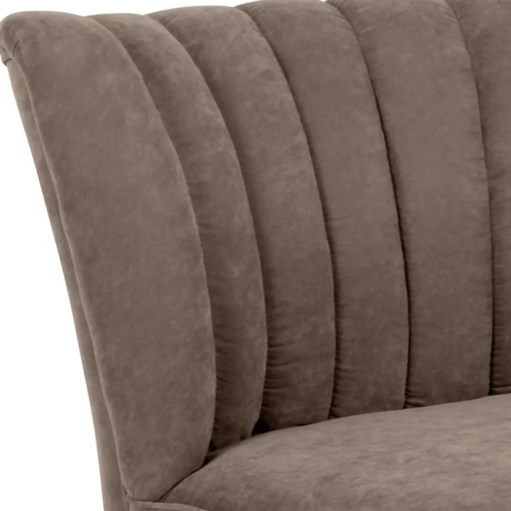 Wohnen Wohnzimmer Sessel in Beigegrau Velours - Vomano