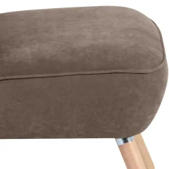 Wohnen Wohnzimmer Sessel in Beigegrau Velours - Vomano