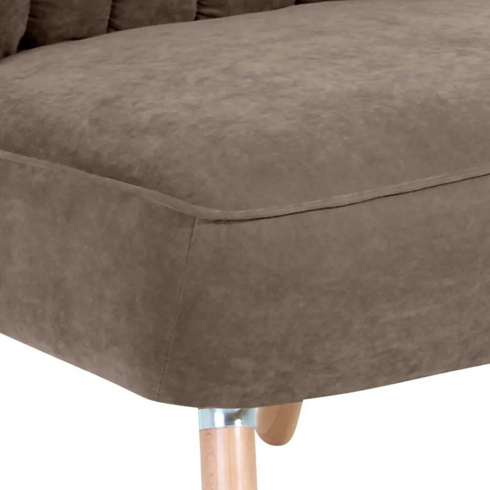 Wohnen Wohnzimmer Sessel in Beigegrau Velours - Vomano