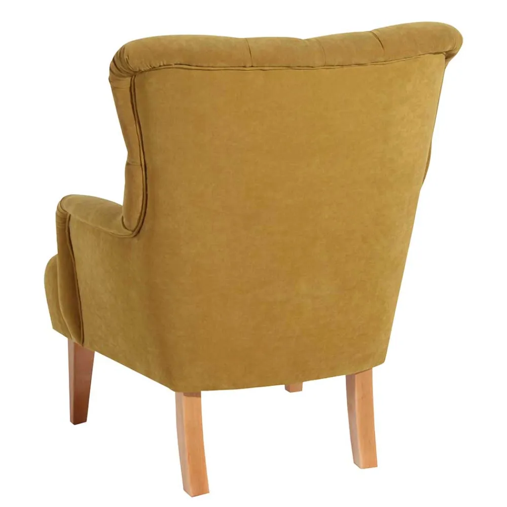 Wohnen Wohnzimmer Sessel in Gelb Veloursbezug - Rosario