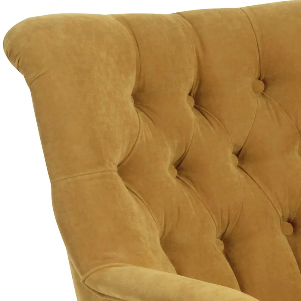 Wohnen Wohnzimmer Sessel in Gelb Veloursbezug - Rosario