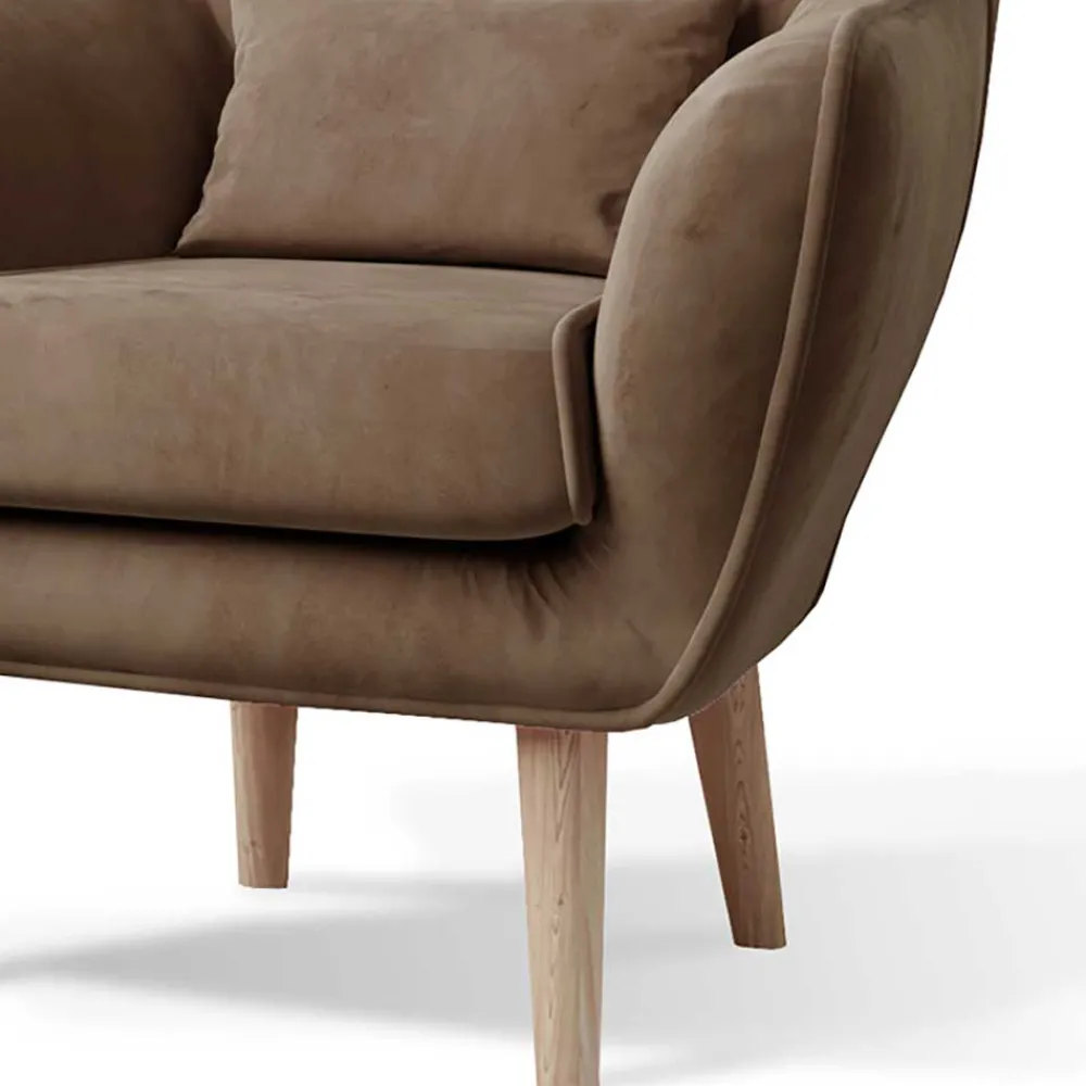Wohnen Wohnzimmer Sessel in Hellbraun Samtbezug - Cooking