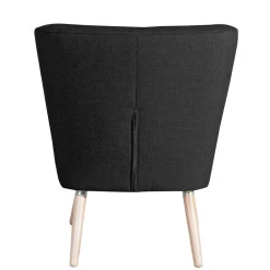 Wohnen Schwarze Möbel|Retro Möbel*Wohnzimmer Sessel in Schwarz Stoffbezug - Adaliz