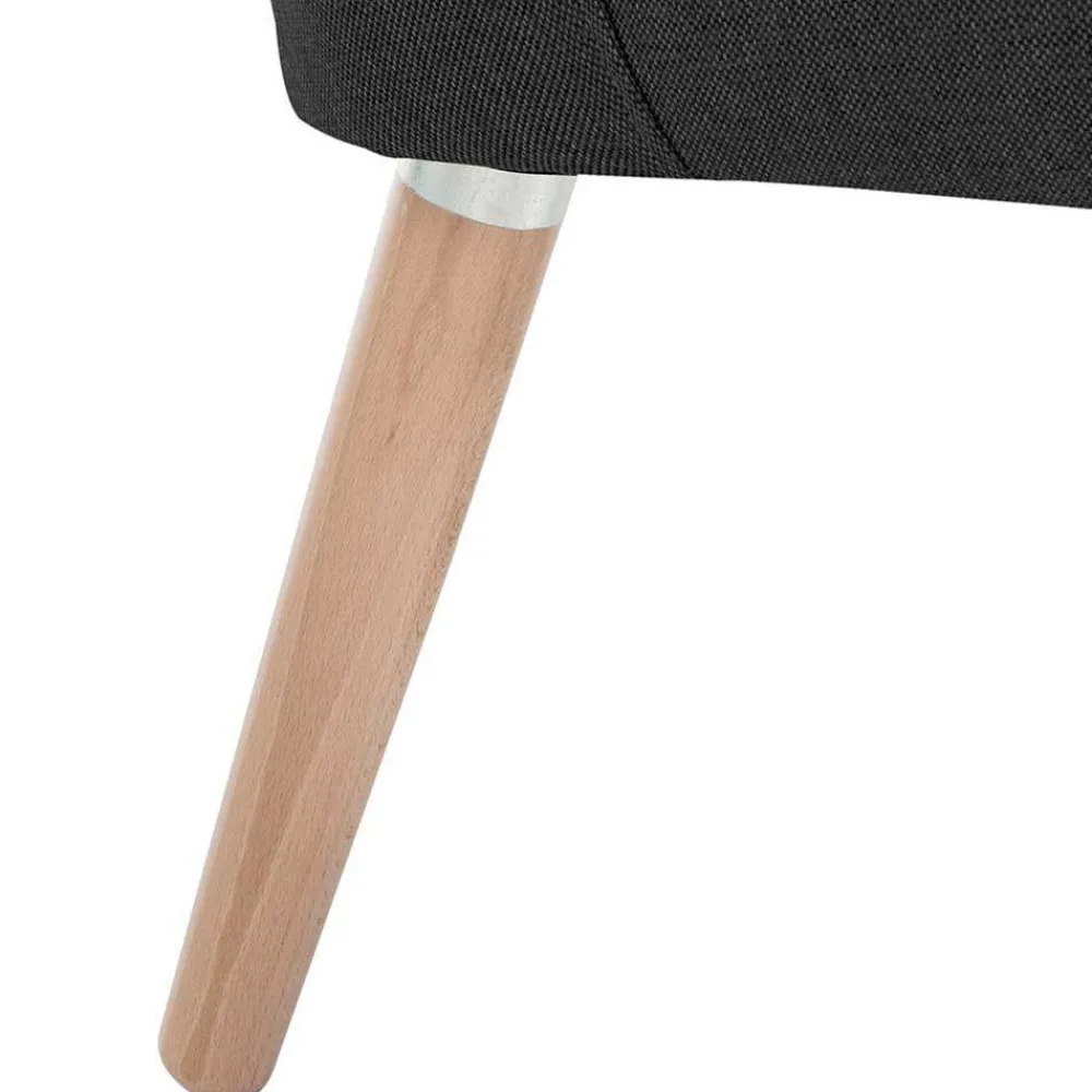 Wohnen Schwarze Möbel|Retro Möbel*Wohnzimmer Sessel in Schwarz Stoffbezug - Adaliz