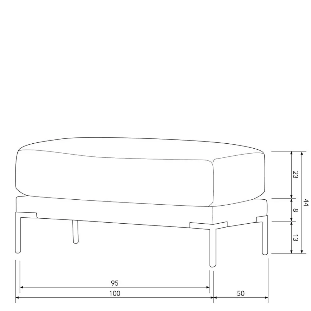 Wohnen Wohnzimmer Sitzhocker in Dunkelgrau - Marietta