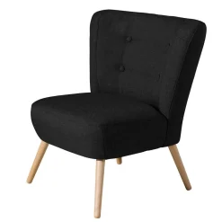 Wohnen Sessel & Hocker|Retro Möbel*Wohnzimmer Stoffsessel in Schwarz - Adaliz