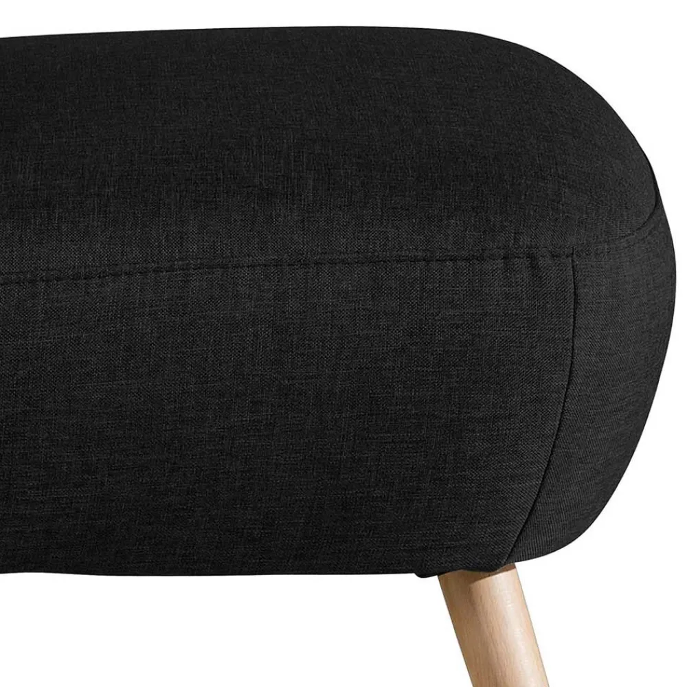 Wohnen Sessel & Hocker|Retro Möbel*Wohnzimmer Stoffsessel in Schwarz - Adaliz