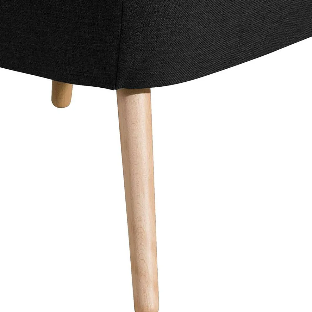 Wohnen Sessel & Hocker|Retro Möbel*Wohnzimmer Stoffsessel in Schwarz - Adaliz