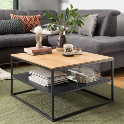 Wohnen Wohnzimmer Tisch aus Eiche massiv & Metall - Sisam
