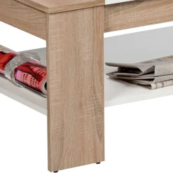 Wohnen Wohnzimmer Tisch in Weiß & Sonoma-Eiche - Dranico