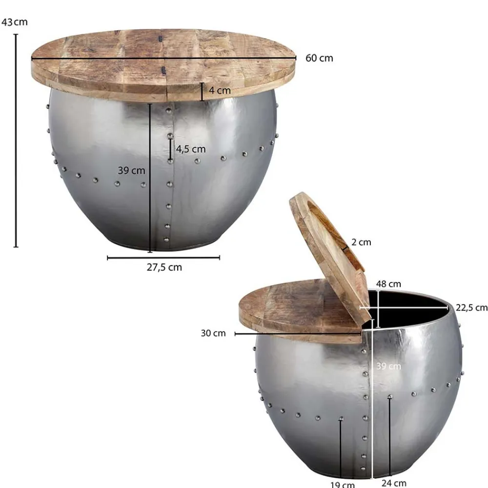 Wohnen Wohnzimmer Truhentisch im Industrial Design - Annimo
