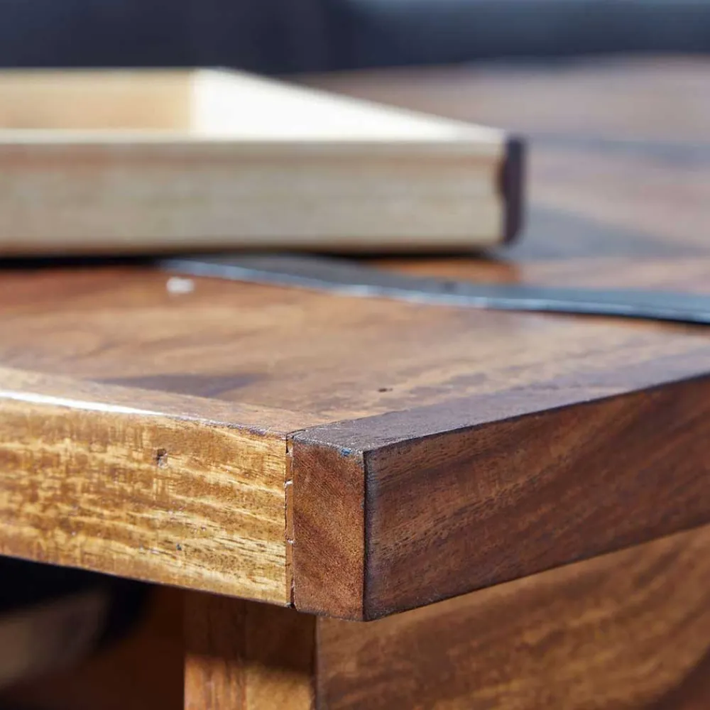 Wohnen Holztruhen*Wohnzimmer Truhentisch mit Weinregal - Ovalle