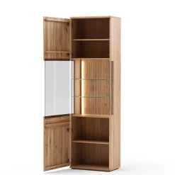 Wohnen Naturholzmöbel|Massivholzmöbel*Wohnzimmer Vitrine in Eiche Bianco geölt - Crupean